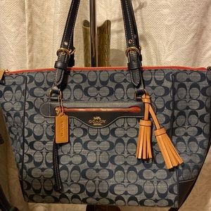Coach Kleo Carryall Denim Tote